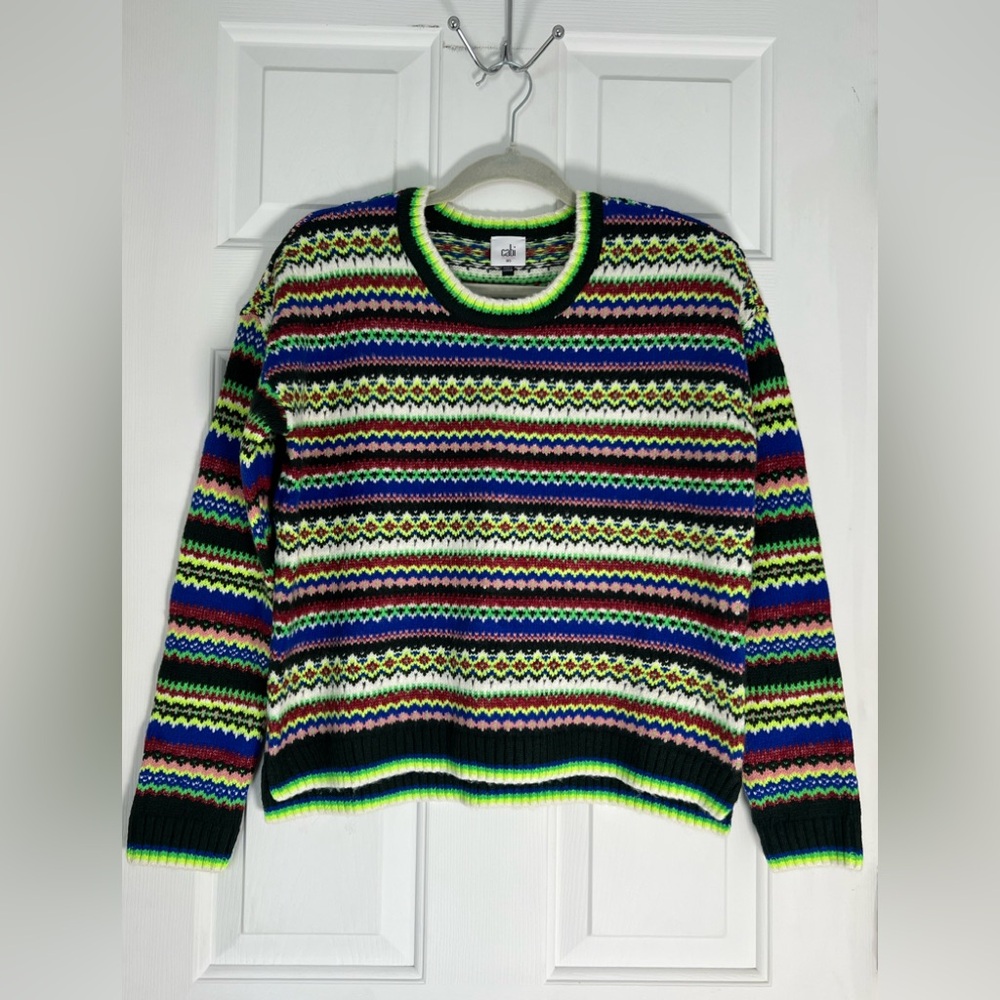 CAbi Sweater Women’s Size X-Small Moorland Multicolor Pullover Style 4413